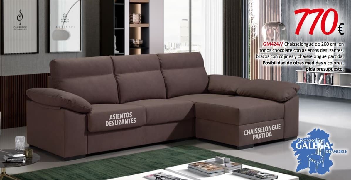 Chaiselongue en tonos chocolate - Imagen 1