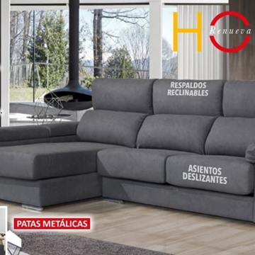 Chaiselongue tapizado en tonos grises - Imagen 1