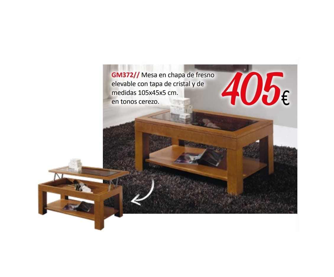 Mesa en chapa de fresno elevable - Imagen 1