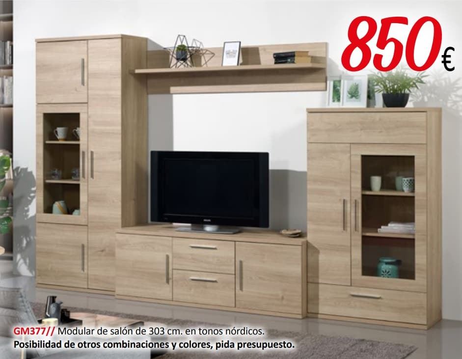 Mueble modular de salón en tonos nórdicos - Imagen 1