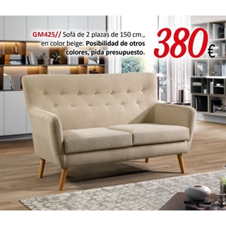 Sofá de 2 plazas en color beige - Imagen 1