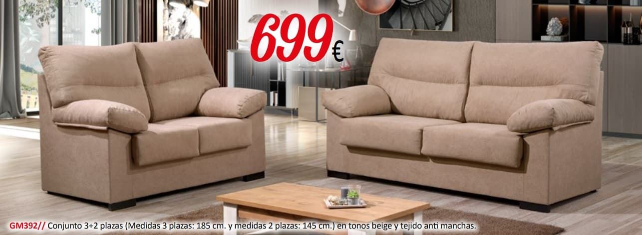 Sofás de 2 y 3 plazas en tonos beige - Imagen 1